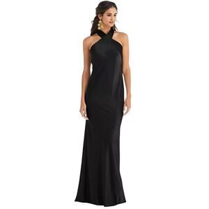 Black Halter Sleeveless Prom Gown